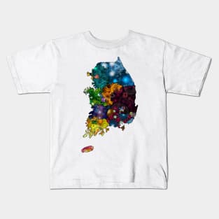 Spirograph Patterned South Korea Provinces Map Kids T-Shirt